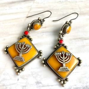 Silver & ámbar earrings - perfect for Hanukkah!!!